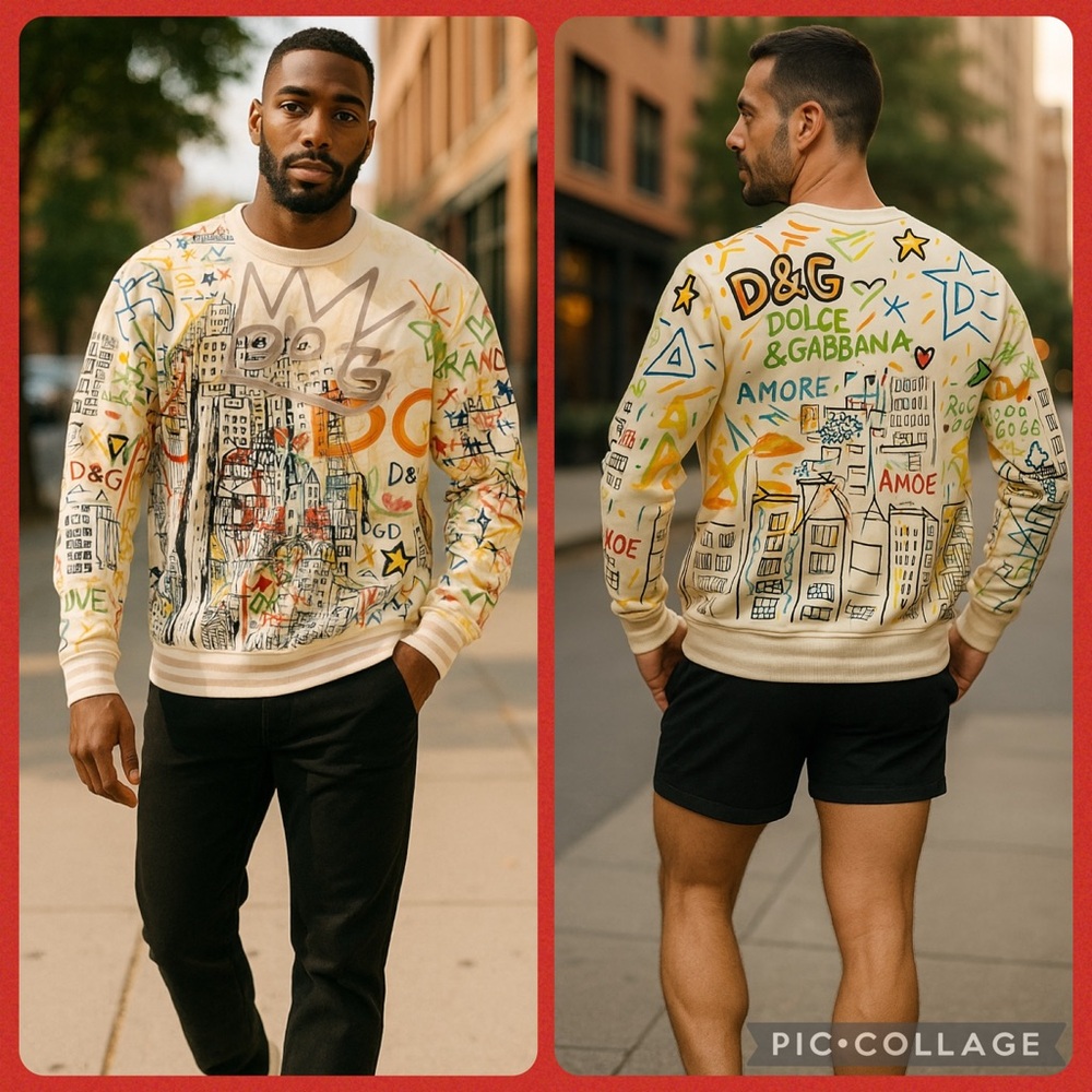 Dolce & Gabbana Graffiti Print Sweater RARE